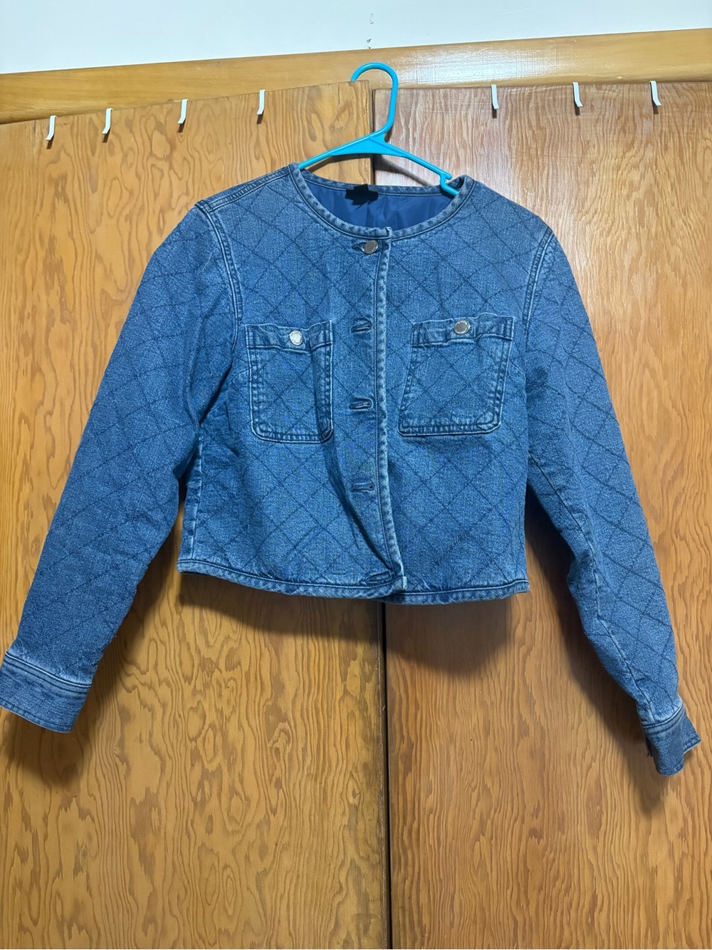 INC International Concepts Quilted Blue Denim Jacket